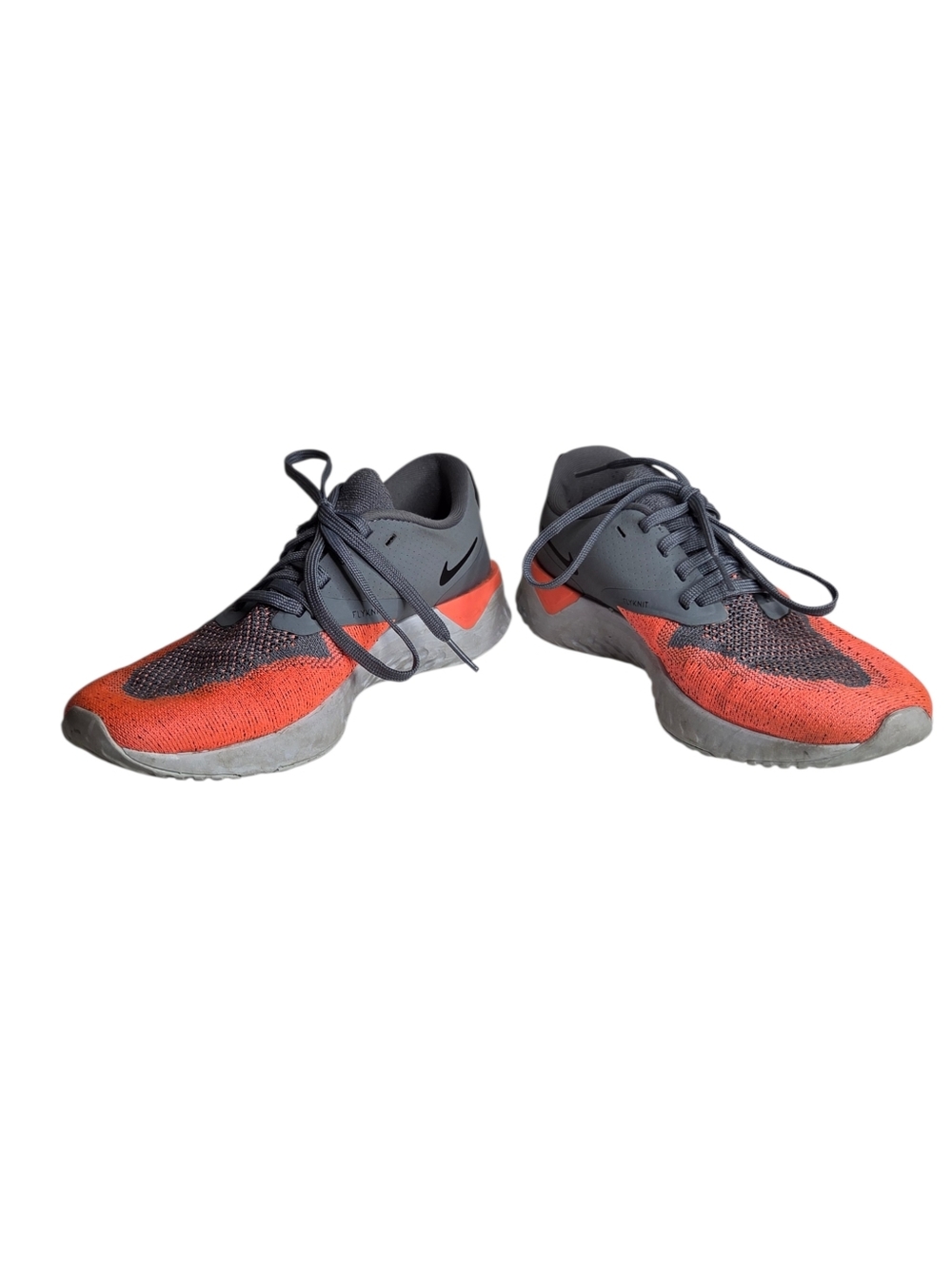 Size 7 - Nike Odyssey React Flyknit 2 Cool Grey Bright Mango Running